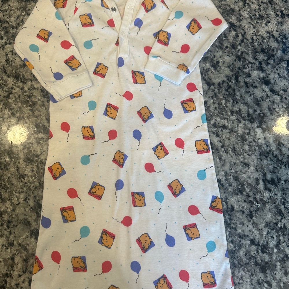 Hanes Kids Pajamas Nightgown - White with Red, Blue, and Yellow